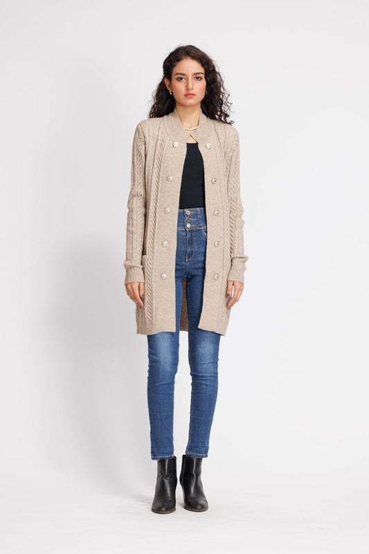 Ellena - Round Neck Cardigan Sweater