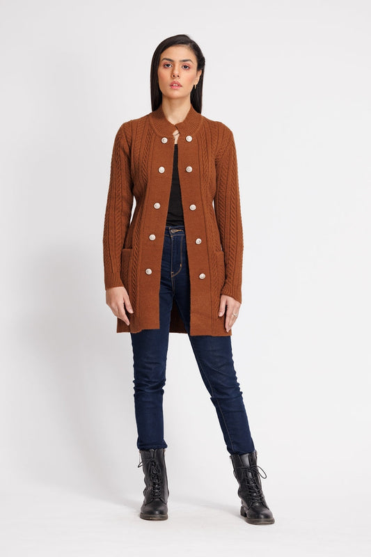 Ellena - Round Neck Cardigan Sweater