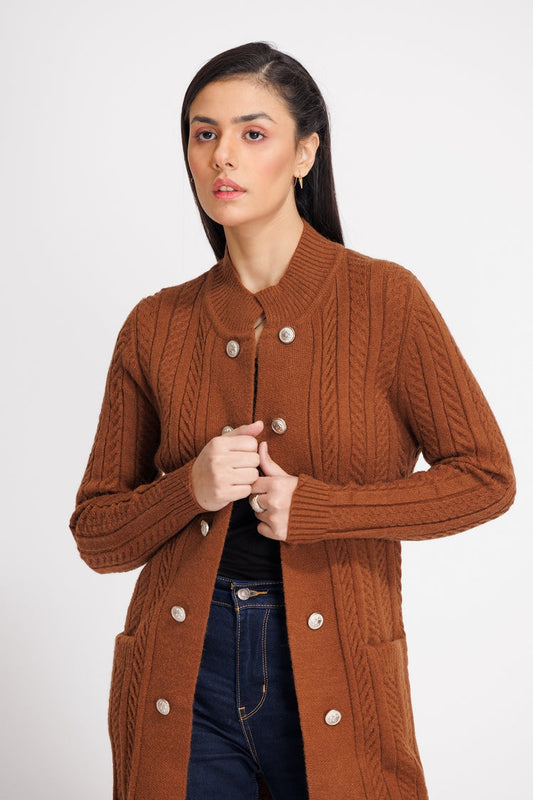 Ellena - Round Neck Cardigan Sweater