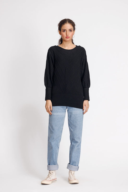 Ellena - Round Neck Pullover Sweater