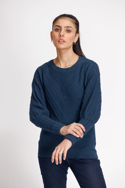 Ellena - Round Neck Pullover Sweater