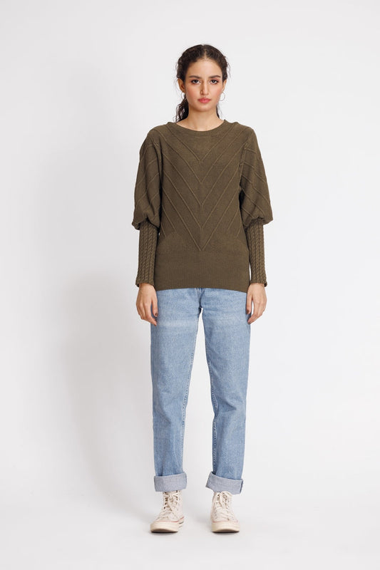 Ellena - Round Neck Pullover Sweater
