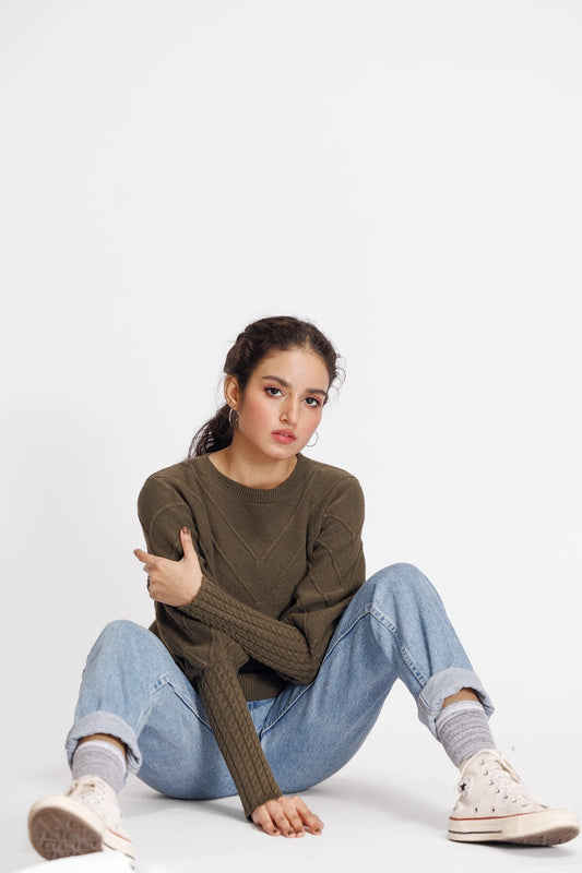 Ellena - Round Neck Pullover Sweater