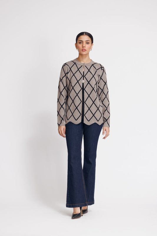 Ellena - Round Neck Cardigan Sweater
