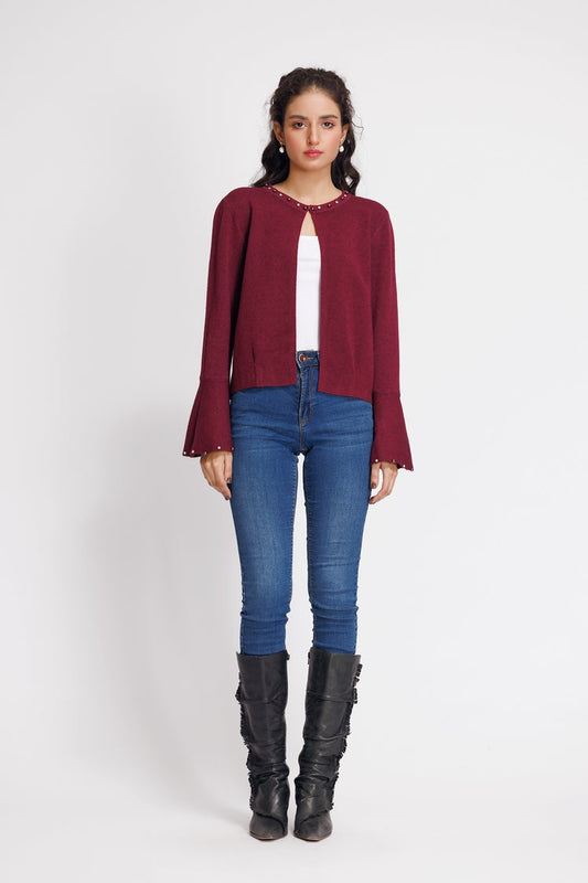 Ellena - Round Neck Cardigan Sweater