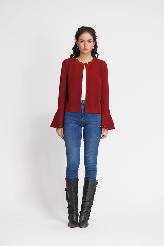 Ellena - Round Neck Cardigan Sweater