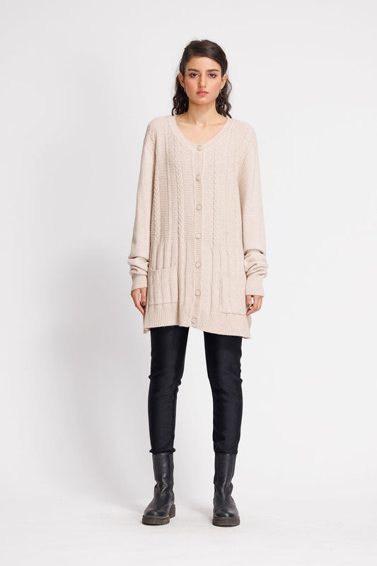Ellena - Round Neck Cardigan Sweater