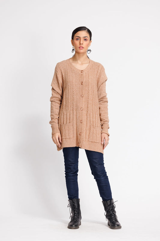 Ellena - Round Neck Cardigan Sweater