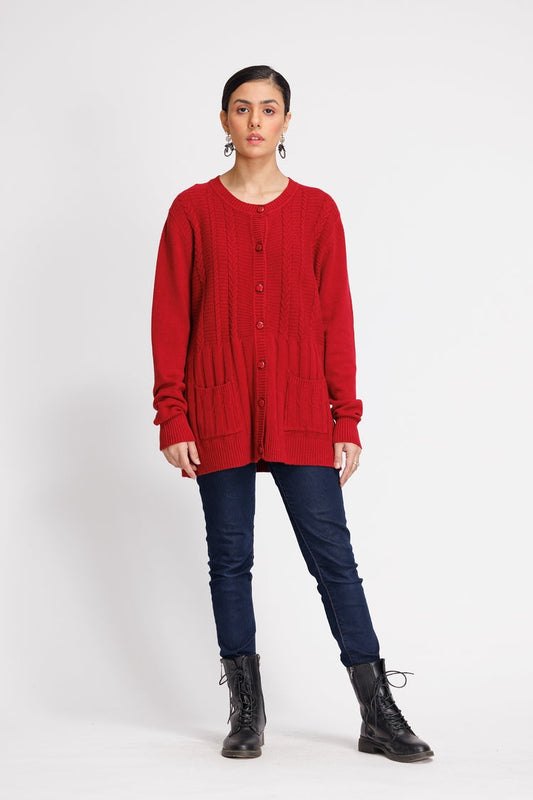 Ellena - Round Neck Cardigan Sweater