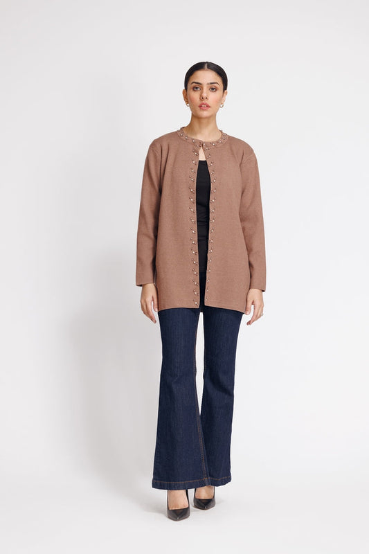Ellena - Round Neck Cardigan Sweater