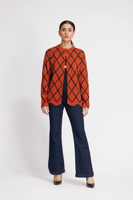 Ellena - Round Neck Cardigan Sweater