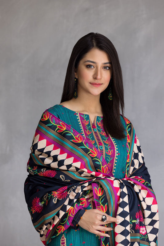 Ellena - 3-PC Stitched Khaddar Suit