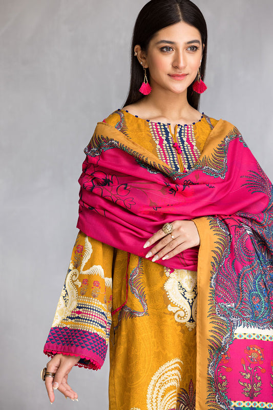 Ellena - 3-PC Stitched Khaddar Suit