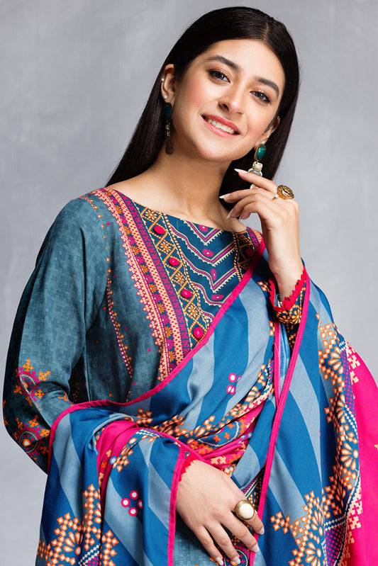 Ellena - 3-PC Stitched Khaddar Suit