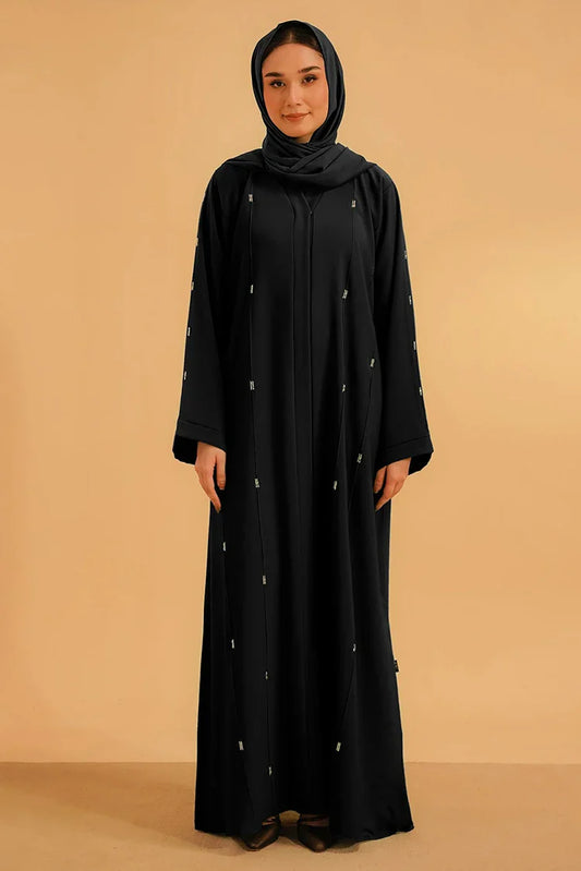 Divinely Crafted - Embellished Abaya - Black