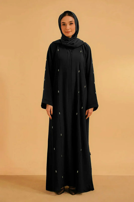 Divinely Crafted - Embellished Abaya Set - Black