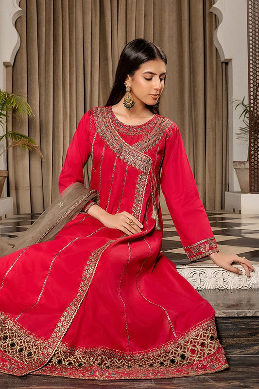 Khubsurat - 3 Pieces Ready to Wear - Shocking Pink - 3701-KH-CT