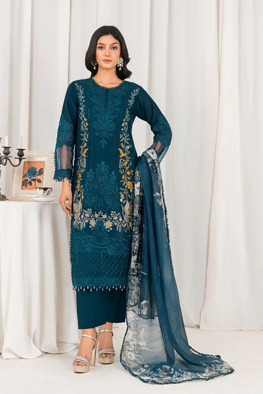 Khubsurat - 3 Piece Ready To Wear - Navy - 3804-KH-CT