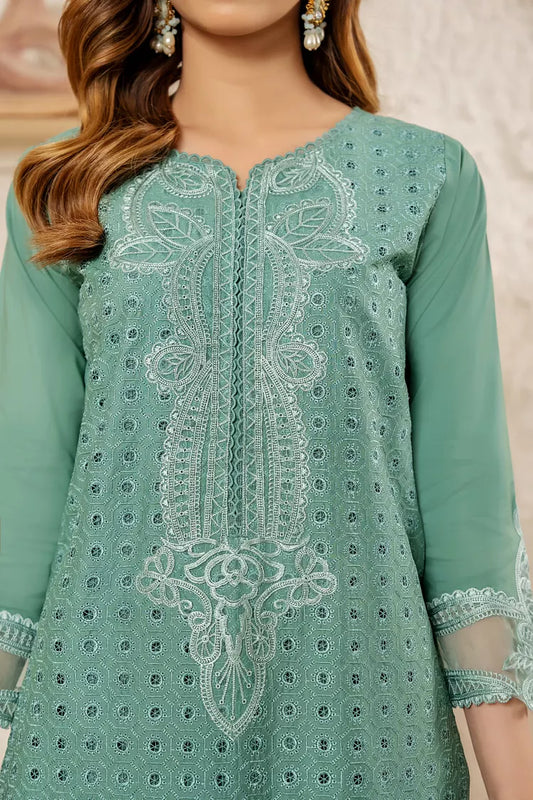 Khubsurat - 3 Pieces Ready To Wear - Aqua - 3829-KH-CT