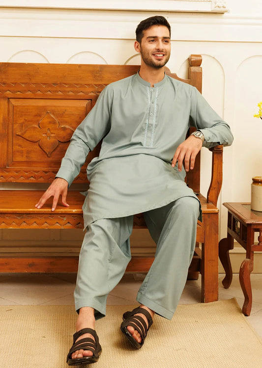 Picture of Wash & Wear | Green Ban Shalwar Kameez - Available at Raja Sahib