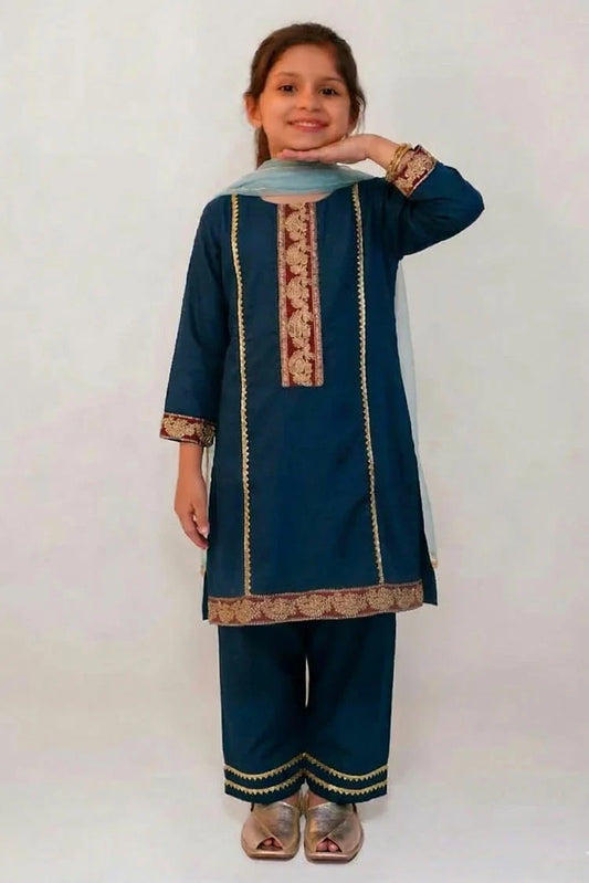 Abar - Dhanak Rung Collection - English Blue Charm