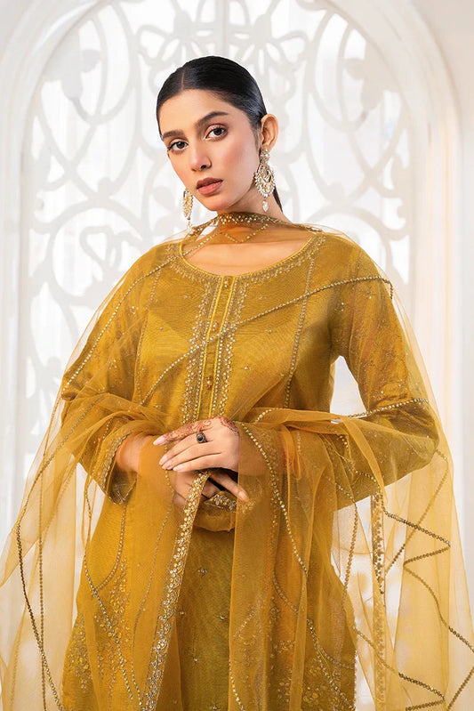 Khubsurat - 3 Piece Stitched Embroidered - Mustard - 4041-KH-SKTN