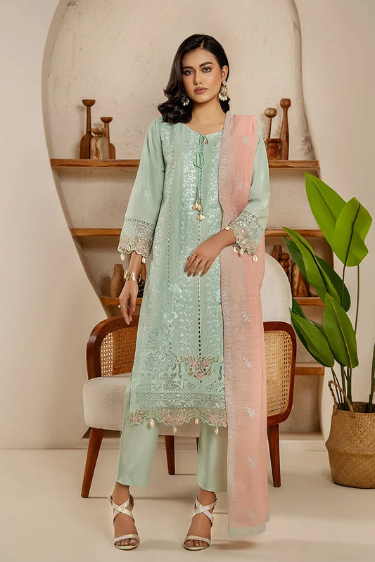 Khubsurat - 3 Pieces Ready To Wear - Pista - 4114-KH-CT