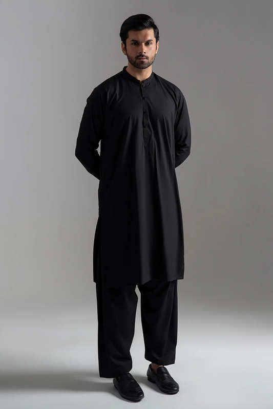 Picture of <!--ams-->Wash & Wear | Black Ban Shalwar Kameez - Available at Raja Sahib