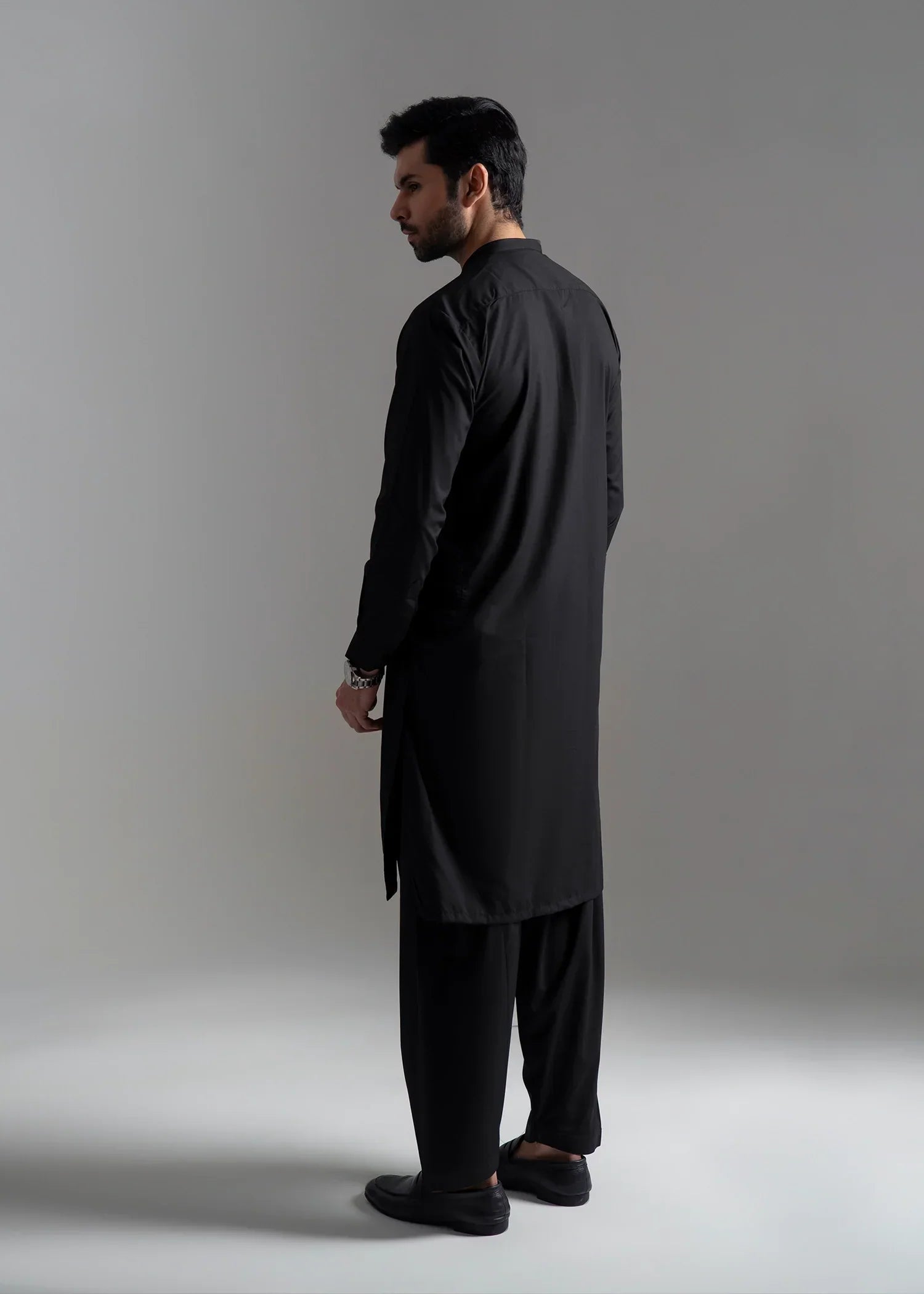 Picture of <!--ams-->Wash & Wear | Black Ban Shalwar Kameez - Available at Raja Sahib