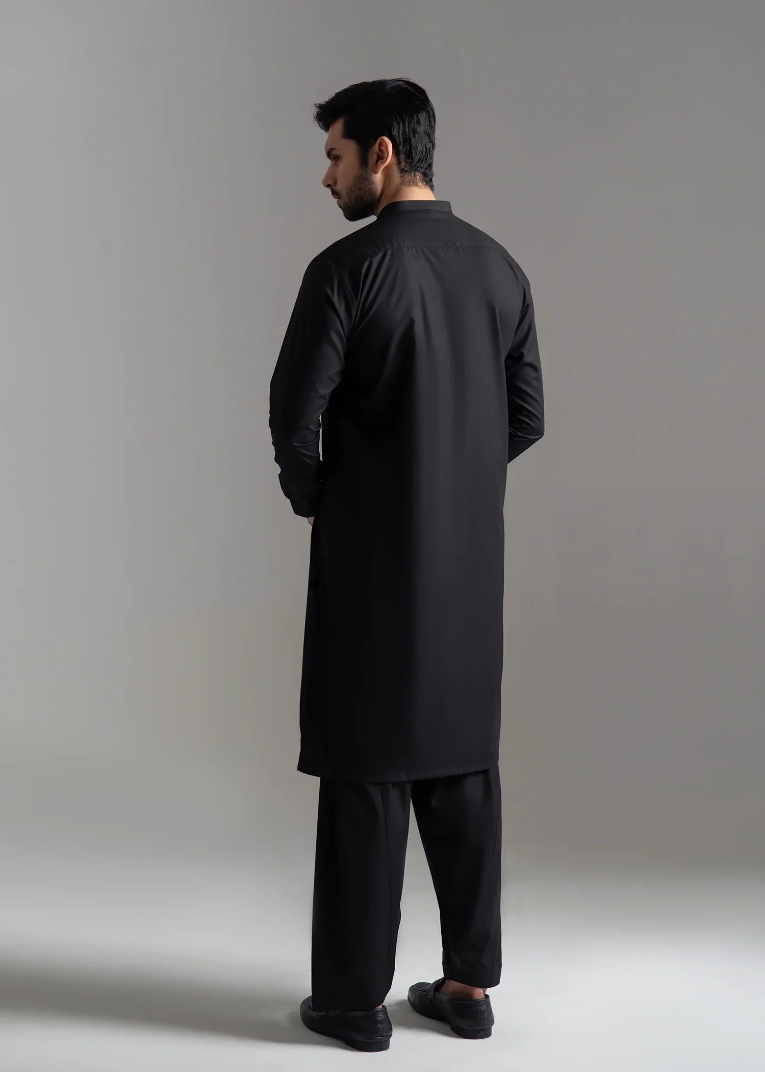 Picture of <!--ana-->Wash & Wear | Black Ban Shalwar Kameez - Available at Raja Sahib