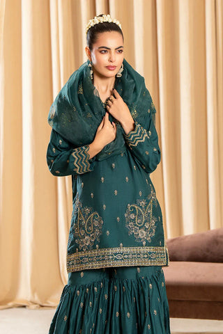 3-PC Stitched Embroidered Suit