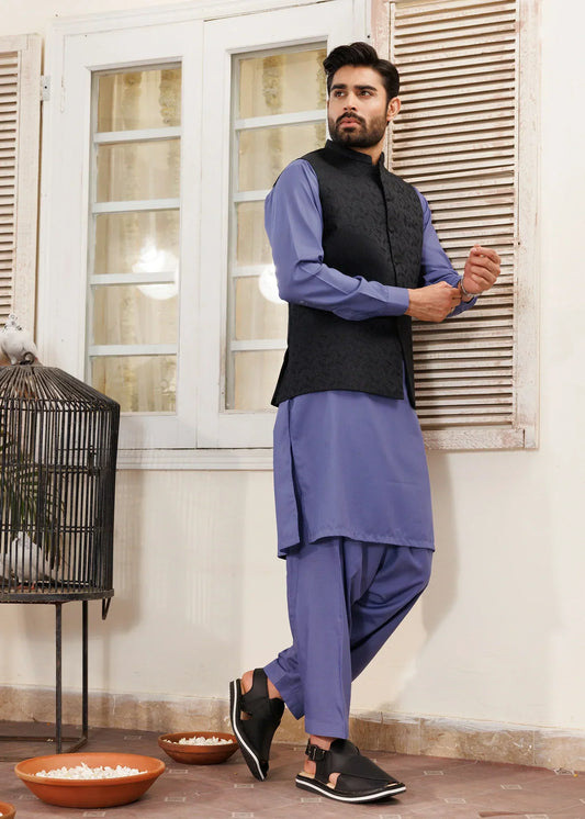 Picture of <!--apd-->Platinum Signature Black | Waist Coat Ceremonial - Available at Raja Sahib