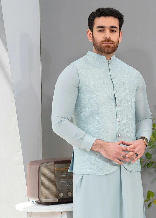 Picture of Platinum Turkish | Waist Coat Ceremonial - Available at Raja Sahib