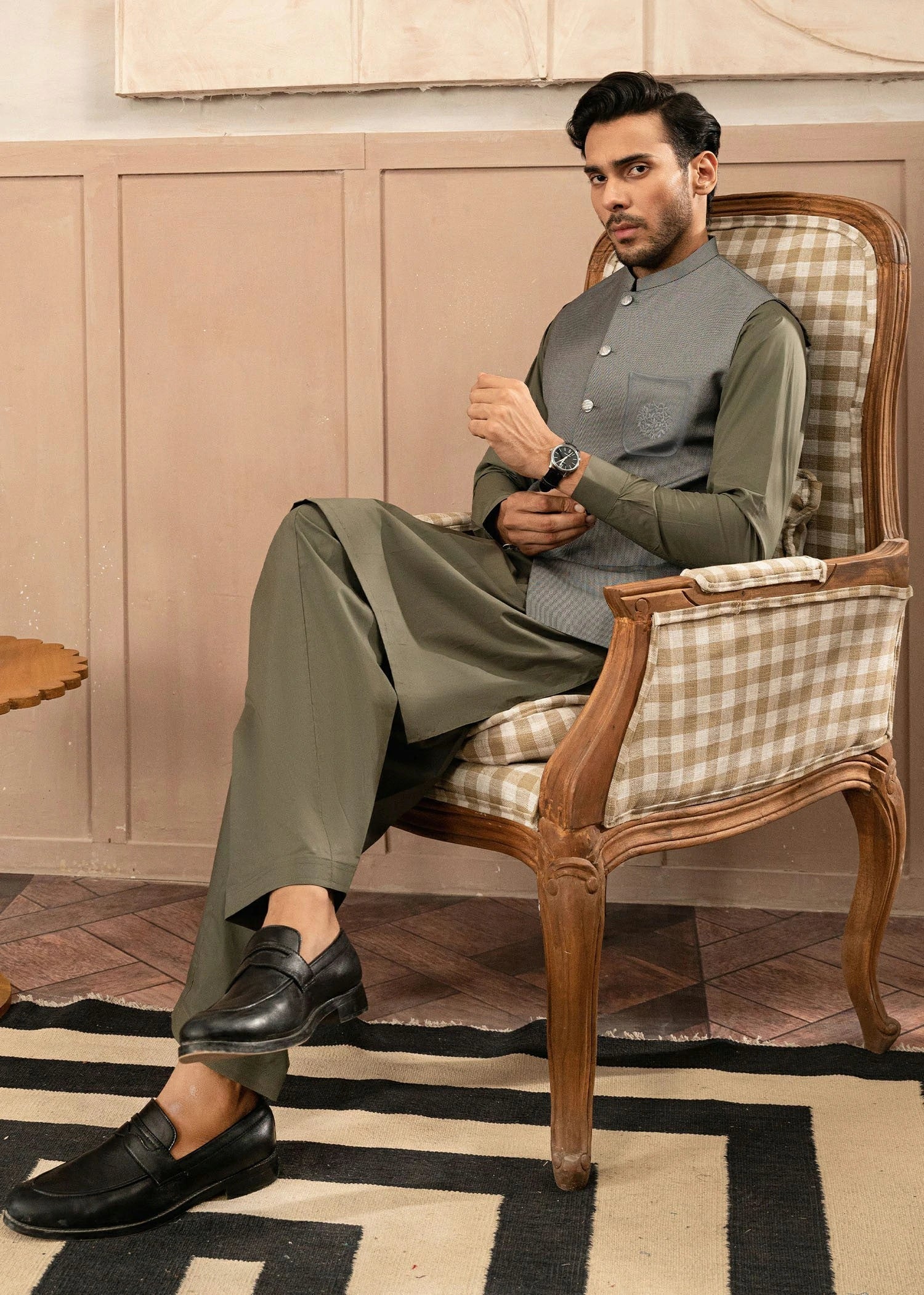 Picture of Platinum Grey | Waist Coat Ceremonial - Available at Raja Sahib