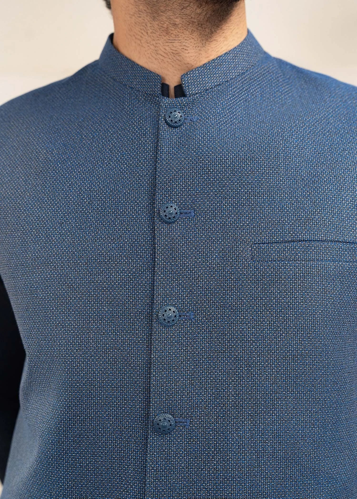 Picture of Platinum Blue | Waist Coat Ceremonial - Available at Raja Sahib