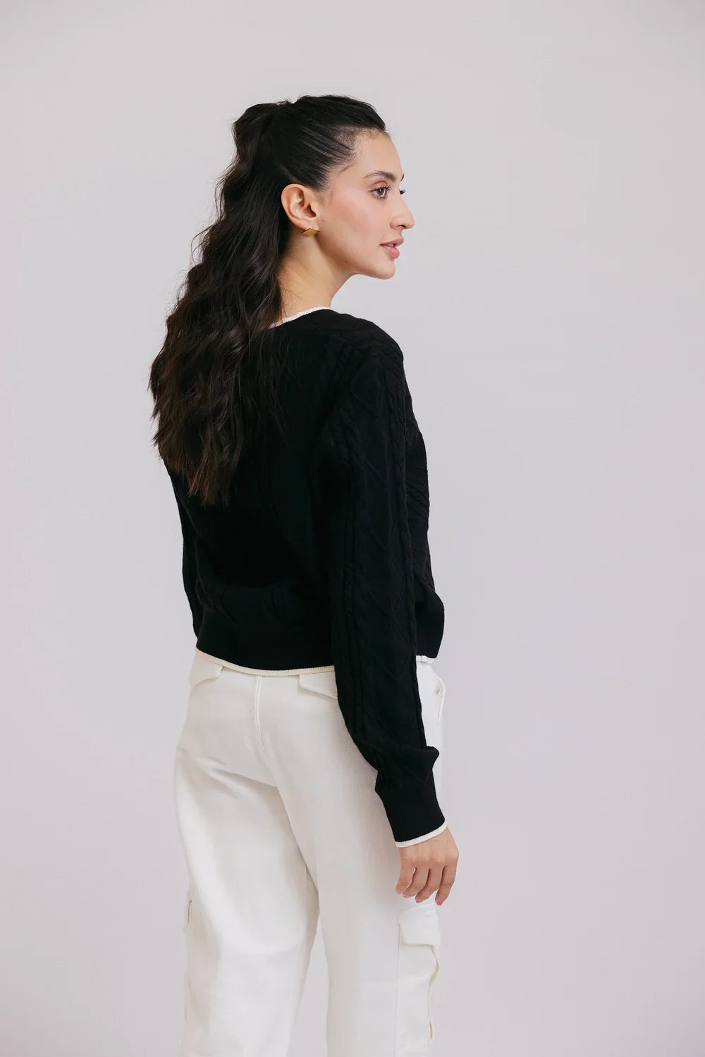 Full Sleeves V-Neck Cardigan Sweater | Sweaters