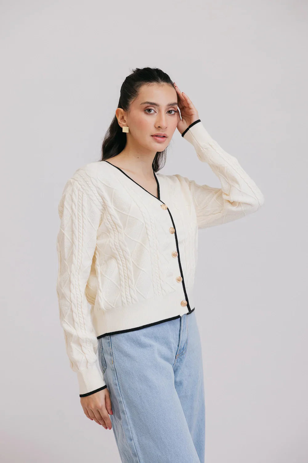 Shop Full Sleeves V-Neck Cardigan Sweater Online Now