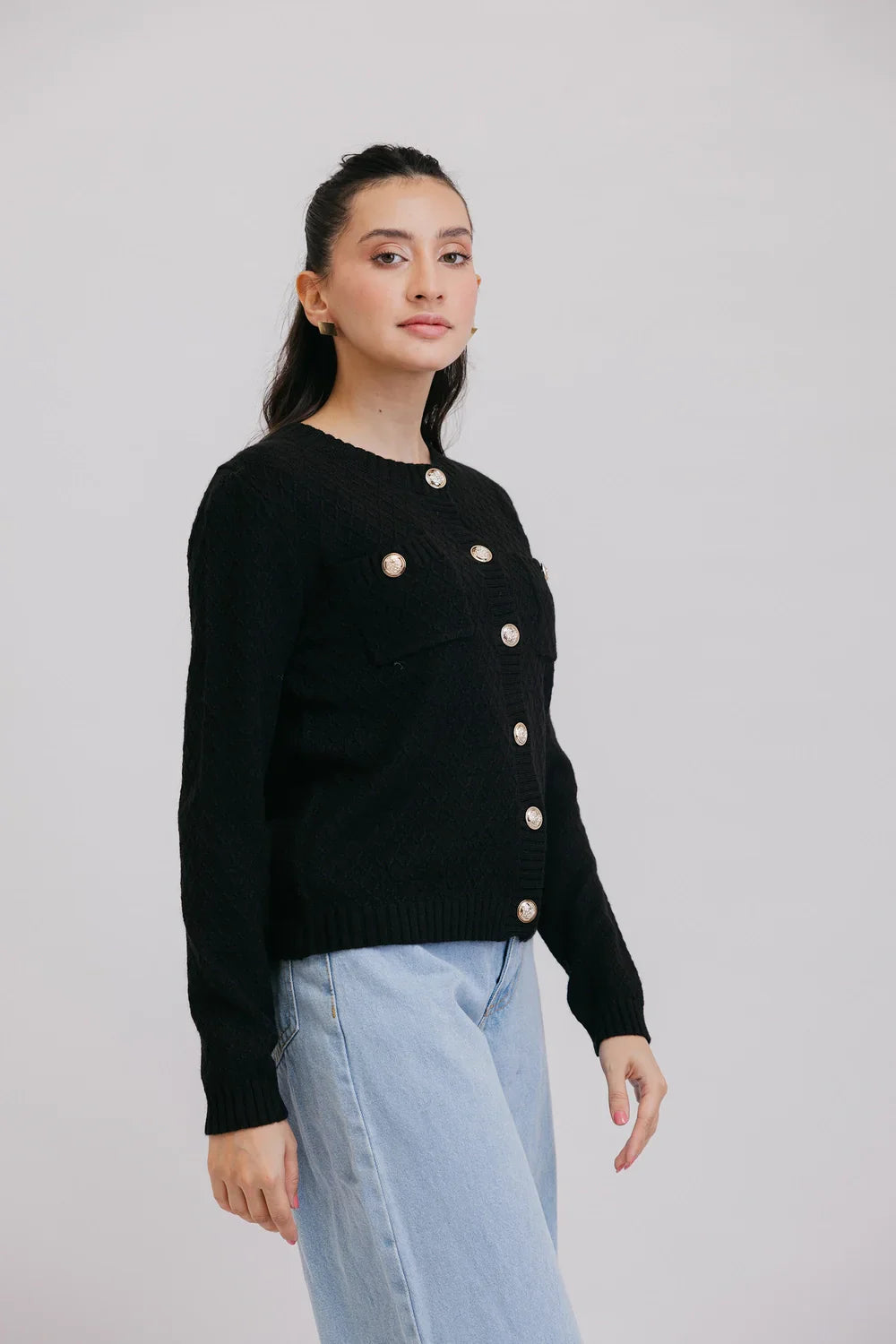 Shop Full Sleeves Round Neck Cardigan Sweater Online Now