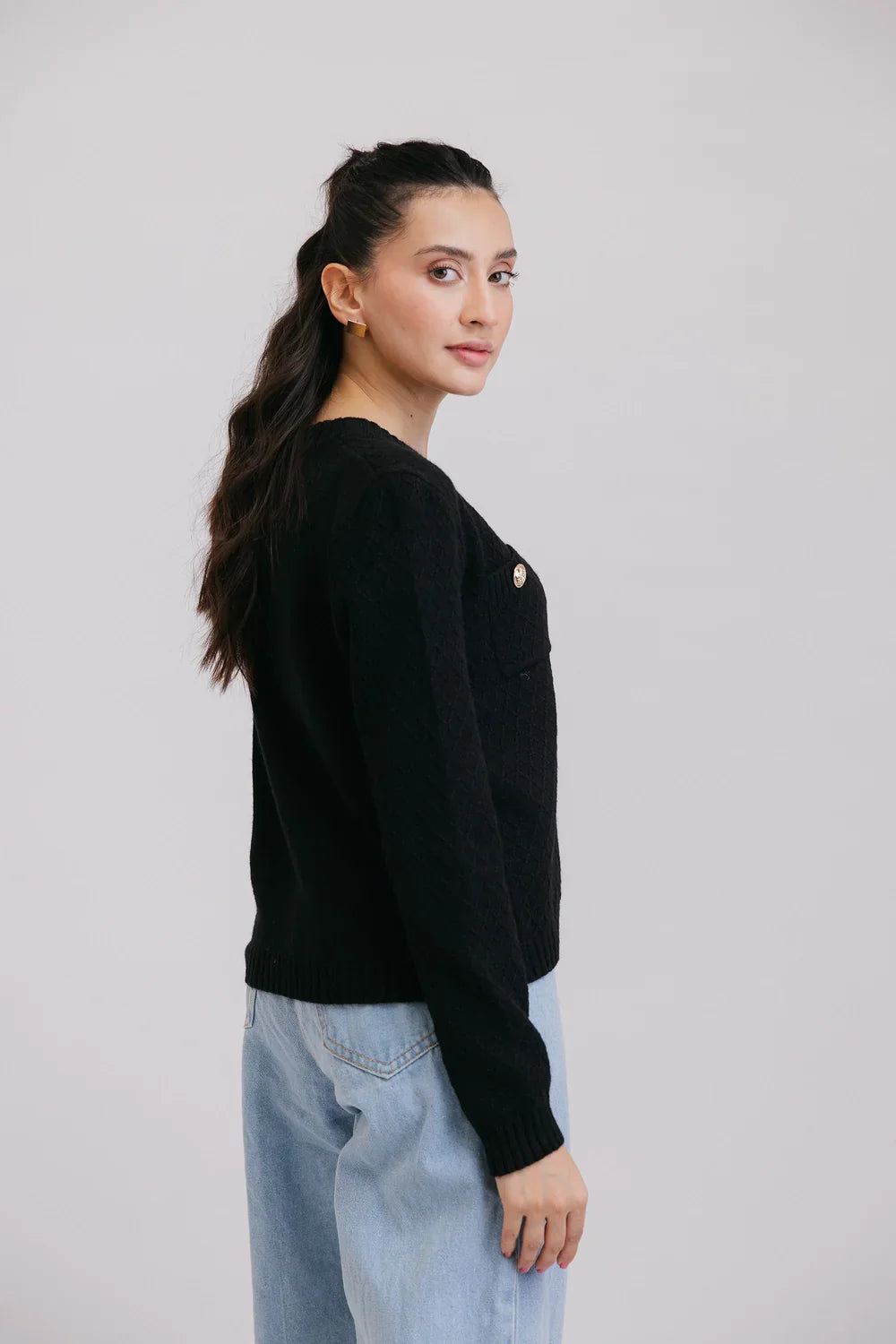 Shop Full Sleeves Round Neck Cardigan Sweater Online Now