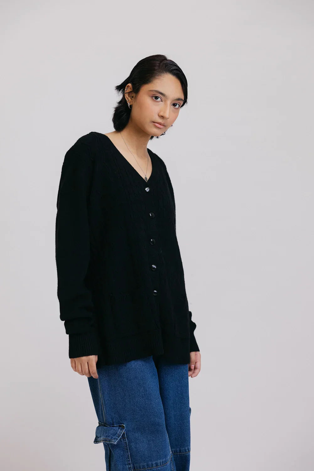 Picture of <!--baf-->Full Sleeves V-Neck Cardigan Sweater - Available at Raja Sahib
