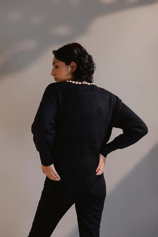 Picture of Full Sleeves Round Neck Cardigan Sweater - Available at Raja Sahib