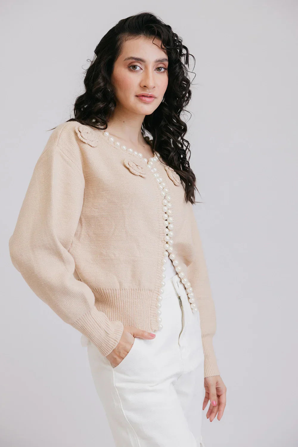 Picture of <!--azz-->Full Sleeves Round Neck Cardigan Sweater - Available at Raja Sahib