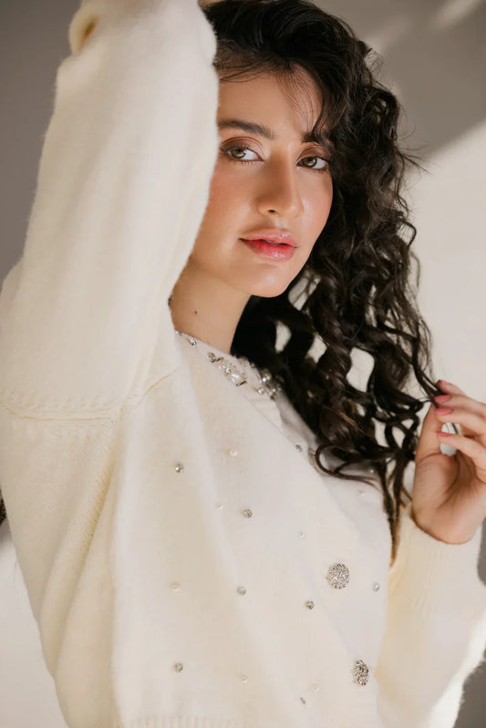 Picture of Full Sleeves Round Neck Cardigan Sweater - Available at Raja Sahib