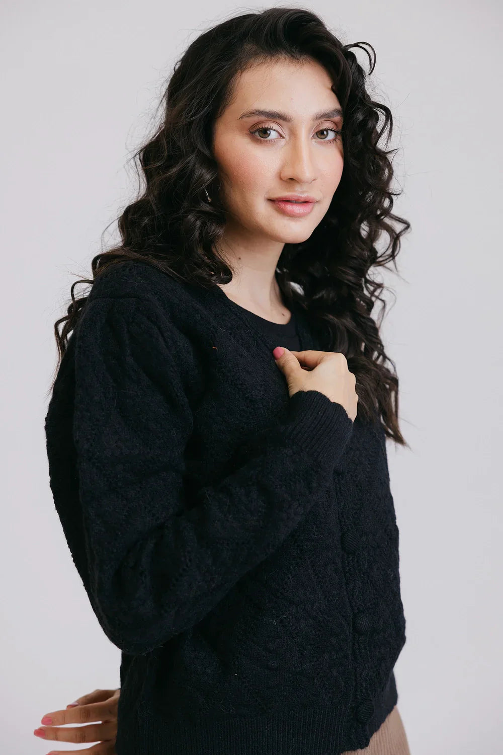 Picture of Full Sleeves V-Neck Cardigan Sweater - Available at Raja Sahib