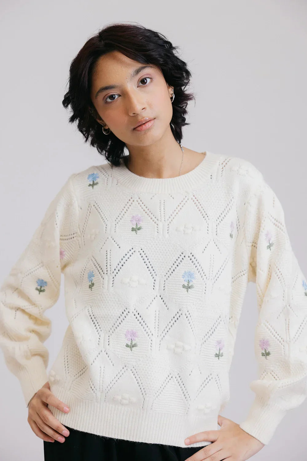 Picture of <!--baa-->Full Sleeves Round Neck Pullover Sweater - Available at Raja Sahib