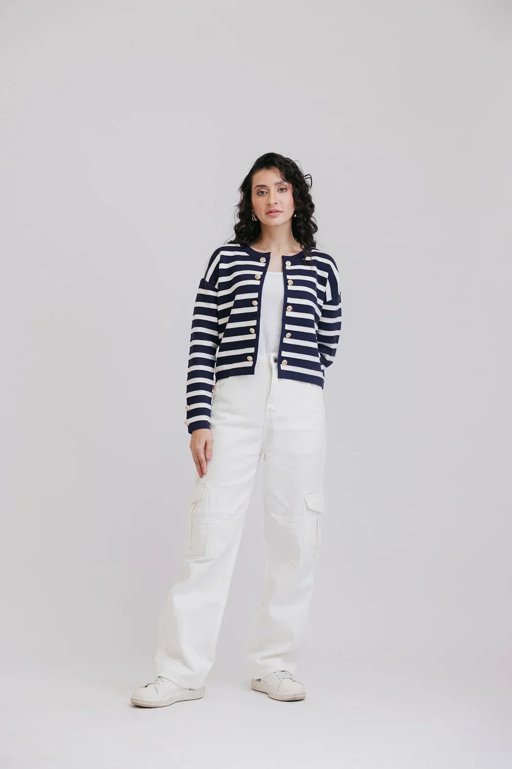 Picture of <!--azx-->Full Sleeves Round Neck Cardigan Sweater - Available at Raja Sahib