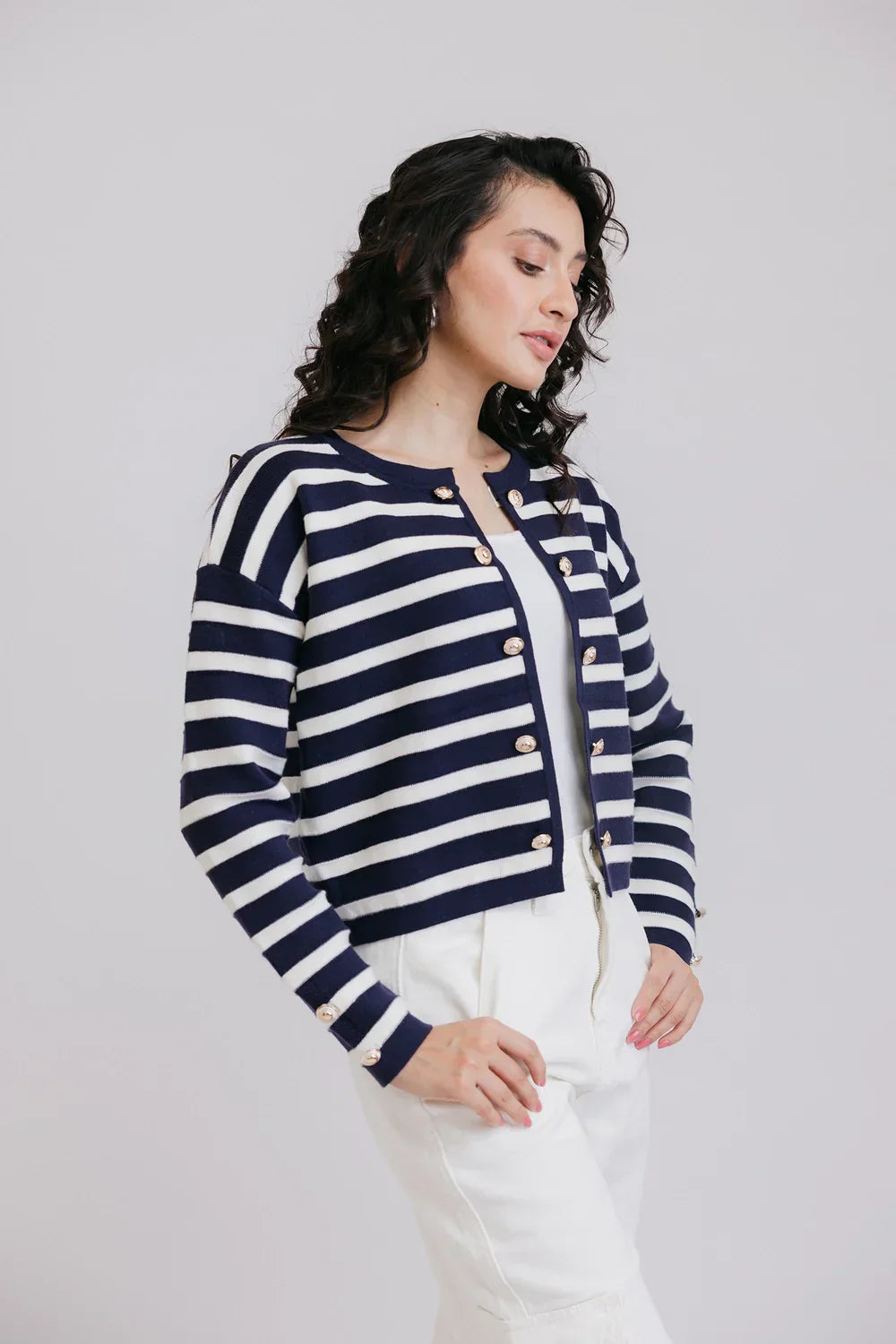 Picture of <!--azx-->Full Sleeves Round Neck Cardigan Sweater - Available at Raja Sahib