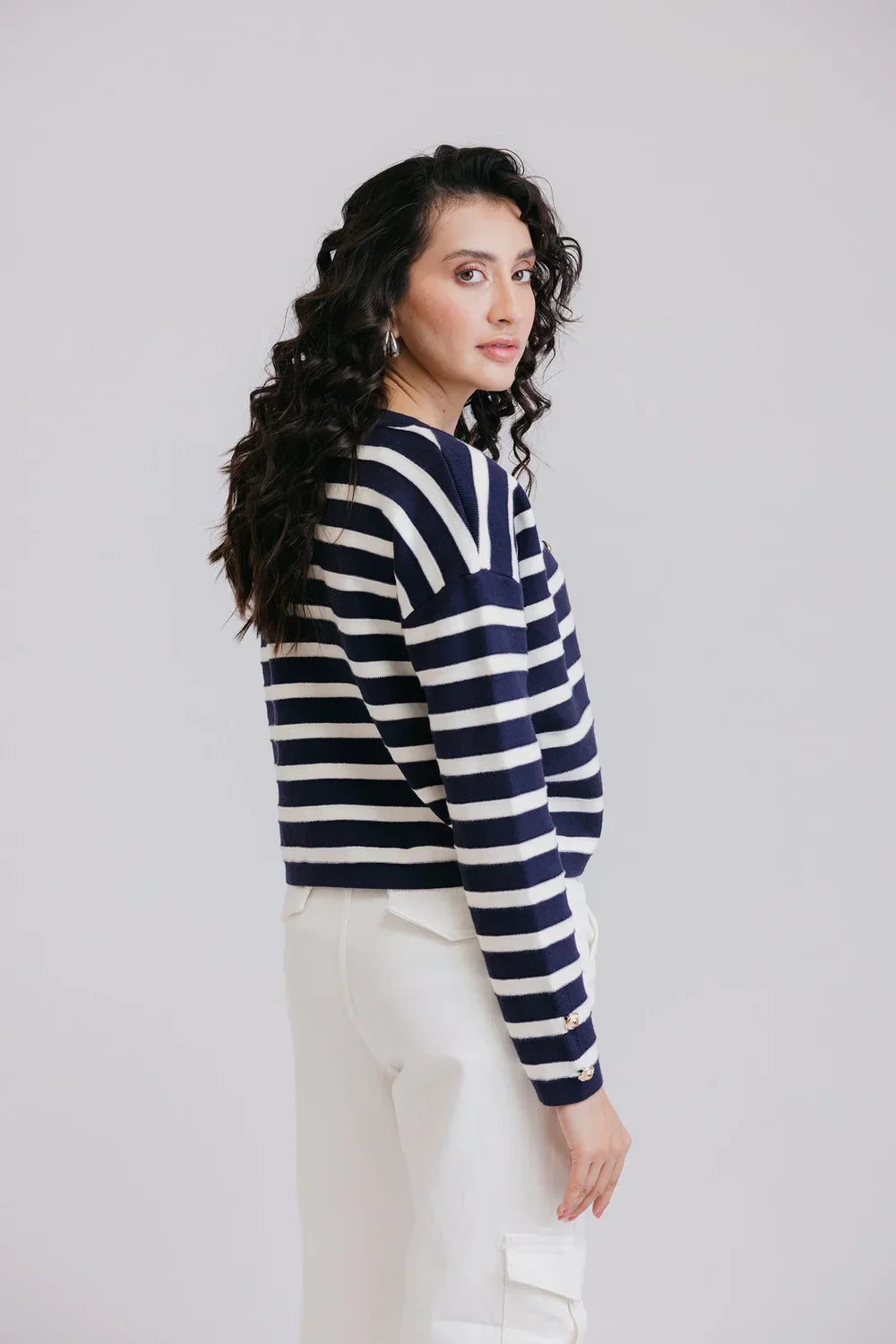 Picture of <!--azx-->Full Sleeves Round Neck Cardigan Sweater - Available at Raja Sahib