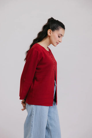 Picture of Full Sleeves Round Neck Cardigan Sweater - Available at Raja Sahib