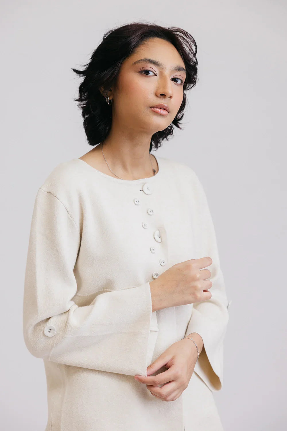 Picture of Full Sleeves Round Neck Cardigan Sweater - Available at Raja Sahib